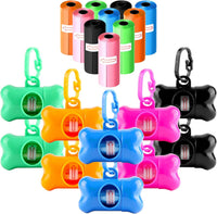 10 Pack Bone Shaped Poop Bag Dispenser Pet Waste Disposal Bag - Random Color (10 Pack)