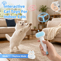 Cat Fetch Toy with Flying Disc Launcher - Blue - image 4