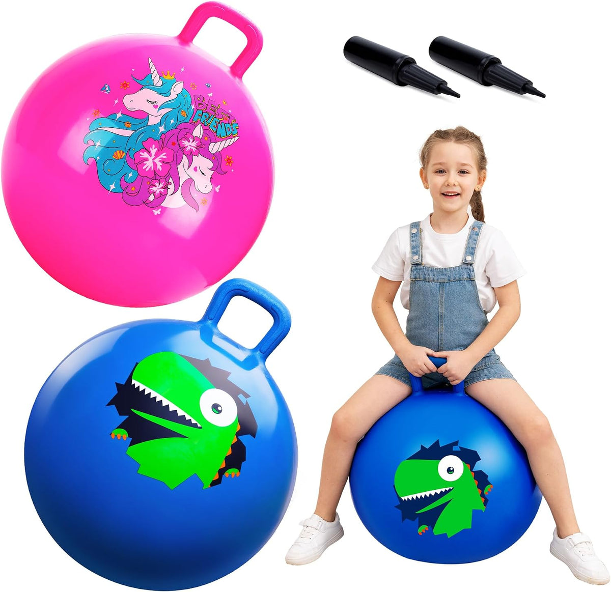 ZOOJOY 18 inch blue dinosaur hopper ball for kids with handle - view 7