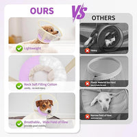 Soft Dog Cone Collar to Stop Licking-Adjustable Comfortable Mesh Recovery Collar After Surgery for Small Miniature Dogs, Alternative to Plastic Elizabethan Collars for Neuter Incision Care (Purple,M)