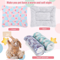 Jetec 3 Pcs Guinea Pig Beds, Fleece Small Animal Mats - Fleece / Heart / Purple - image 4