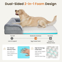Orthopedic Dog Bed Medium Size Dog, Memory Foam Dog Bed Couch - Grey / 44.0" L x 31.5" W x 7.5" Th - image 2