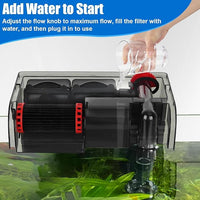 AQQA Aquarium Filter 10-30 Gallon Fish Tank Filters with Bio-Wheel Power, Hang on Back Aquarium Filter, Adjustable Flow Hob Filter, Quiet Efficient and Silent Operation (8W 110 GPH)