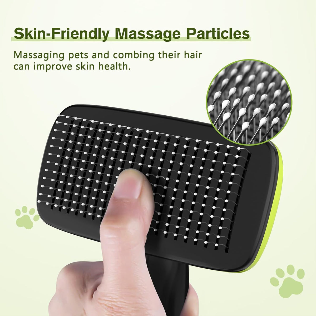 Pecute Skin Friendly Self-Cleaning Slicker Brush for Dog & Cat - Small / Green - image 3