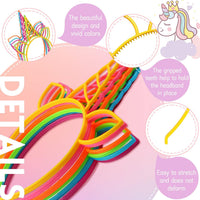 Zddaoole 24 Pcs Unicorn Headbands Unicorn Birthday Party Favors - 24 Pcs - image 3