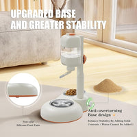 Pet Bowls,15°Tilted Puppy Food Bowls with Puppy Weaning Bottles,3 in 1 Height Adjustable Water Dispenser for Dogs,Pet Food Bowls for Ferrets,Cats,Rabbits and Small Sized Dogs(White)