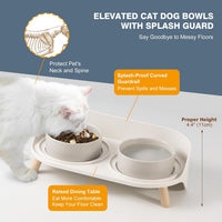 Elevated Ceramic Dog Bowl Set - Grey / Small - image 3