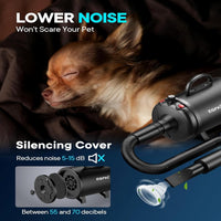 Dog Dryer, 5.2HP/ 3800W Pet Grooming High Velocity Force Blower with 4 Nozzles, Adjustable Speed - image 3
