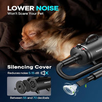 Dog Dryer, 5.2HP/ 3800W Pet Grooming High Velocity Force Blower with 4 Nozzles, Adjustable Speed and Temperature Dog Hair Dryers for Grooming