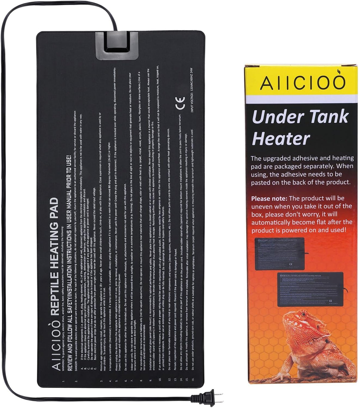 Aiicioo Reptile Heating Pad - 8" X 18"(24W)