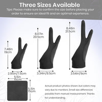 Artist Drawing Glove: 3-Layer Palm Rejection for iPad & Drawing - Midnight Ink(2 Pack) / Large - image 2