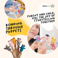 BETTERLINE 20 Piece Story Time Finger Puppets Set Cloth Velvet - 20 Pieces Animals & Family Members / Finger Puppets - image 4