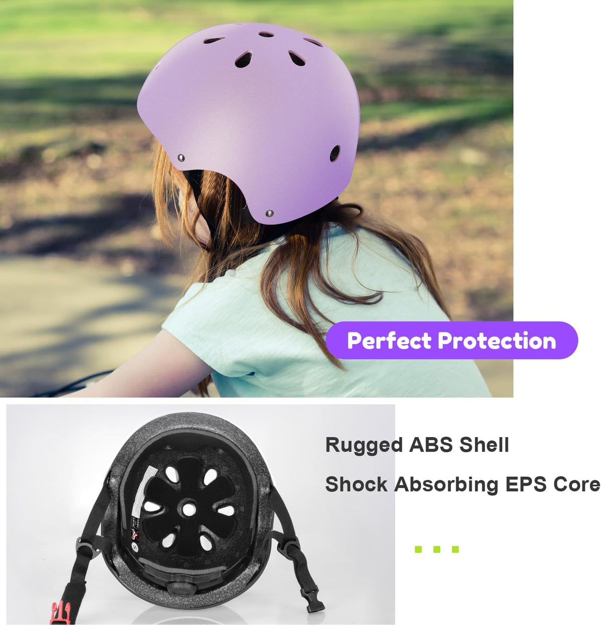 Besttravel Kids Helmet, Toddler Adjustable Kids Ages 3-8 Years Old Boys Girls Multi-Sports Safety - Purple - image 3