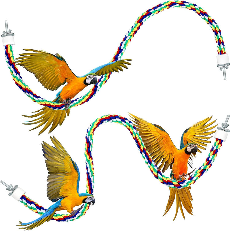 2 Pcs Bird Rope Perches Climbing Rope Bird Cage Accessories - 31.5 Inch