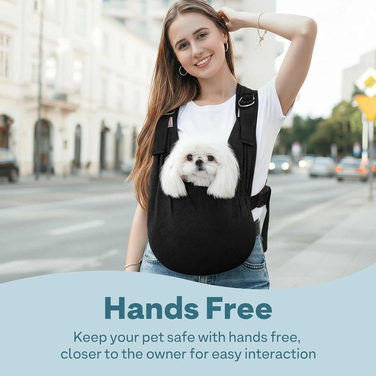 Supet Dog Sling Carrier for Small Pet - Black / Plus (5-12 LBS) - image 3