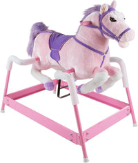 Happy Trails Spring Rocking Horse, 29” x 11” x 25” - Pink