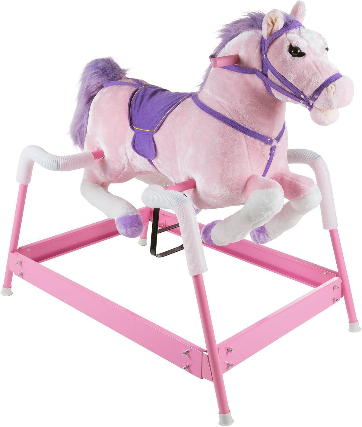 Happy Trails Spring Rocking Horse, 29” x 11” x 25” - Pink