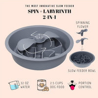AVERYDAY Slow Feeder Dog Bowls for Large Breed - Petal Feeder Grey / 2.5 Cup - Fit 7.5-7.7'' Feeder Holes - image 2