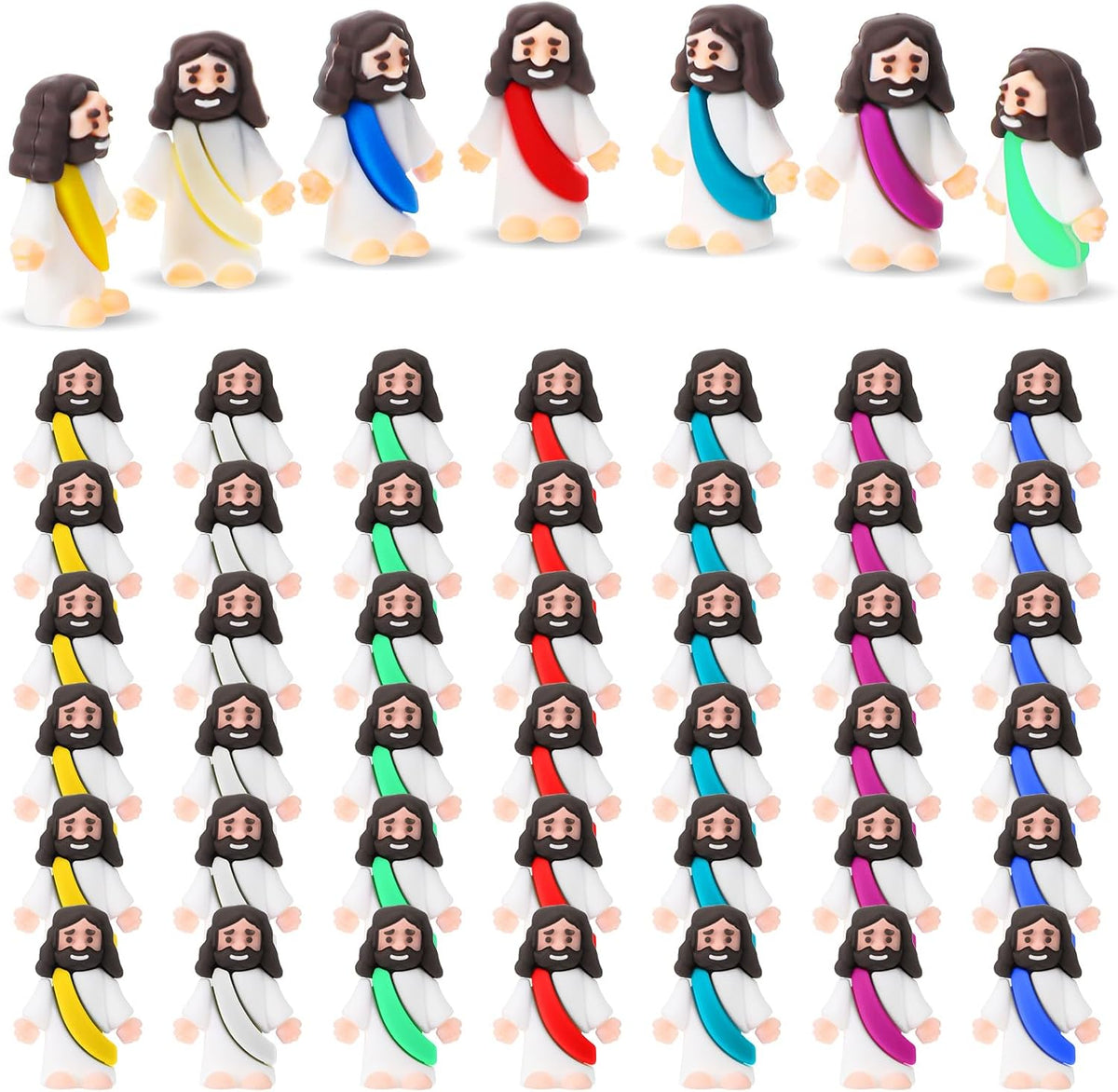 Sumind 50 Pcs Little Jesus Figures Original Design - Bright Color