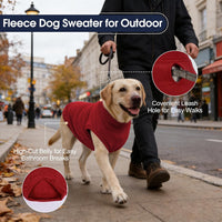 2 Pack 3XL Fleece Dog Sweater for Labrador, Leash Hole - Blue & Red / XXXX-Large(Chest Girth: 30.7") - image 3