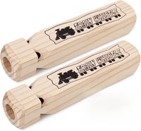 LovesTown 2 pack wooden train whistles with 4-tone sound, 7.3 inch