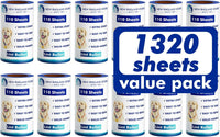 1200 Sheets Lint Roller with 6 Upgraded Handles - 12 Refills + 1320 Sheets