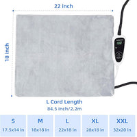 pettycare Pet Heating Pad for Dog Cat, Electric Heating with Steel-Wrapped Cord, 25-Level Timer & 11-Level Temperature Indoor Warming Pads Easy Clean for Puppy Cat Dog L 22x18inch