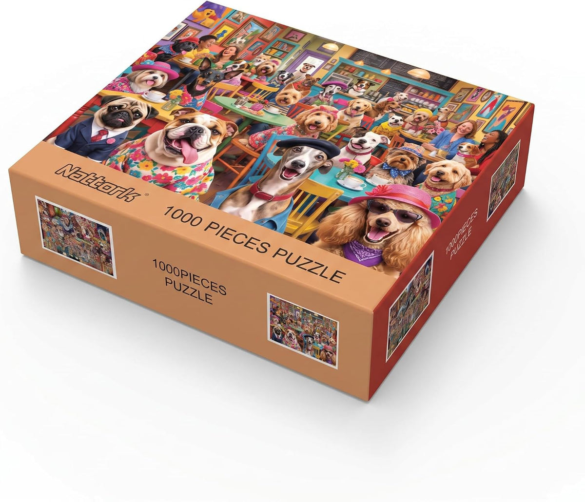 Nattork Jigsaw Puzzle 1000 Pieces for Adults - Dog Coffee - image 4