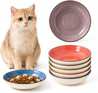 Colorful Ceramic Cat Bowls Set
