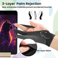 Artist Drawing Glove: 3-Layer Palm Rejection for iPad & Drawing - Midnight Profile(2 Pack) / Small - image 4