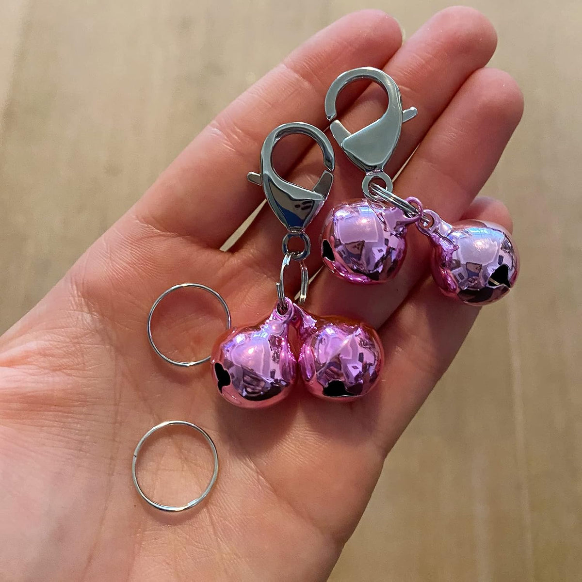 4 Sets Cat Bell for Dog Collar Charm Training Pet Pendant Accessories - X-S / Pink - image 2
