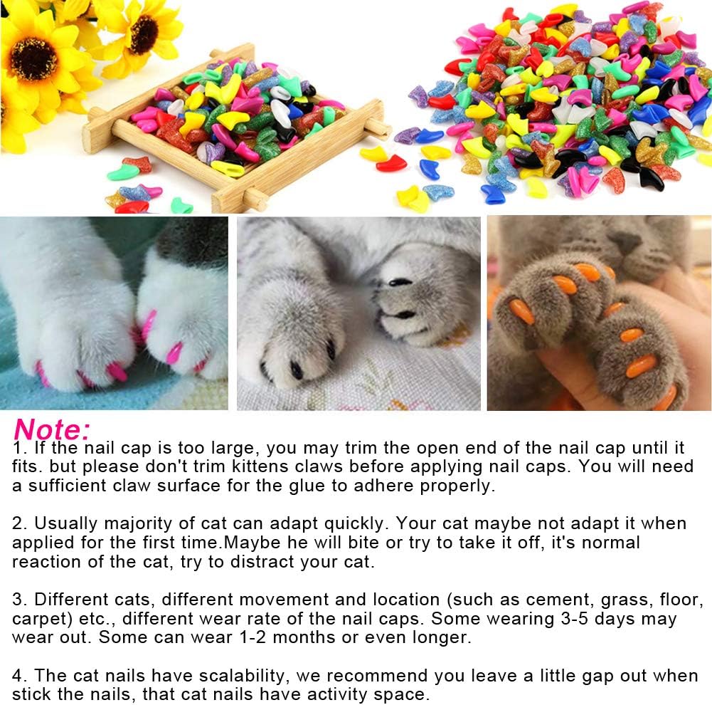 VICTHY 100pcs Cat Nail Caps - Large - image 2