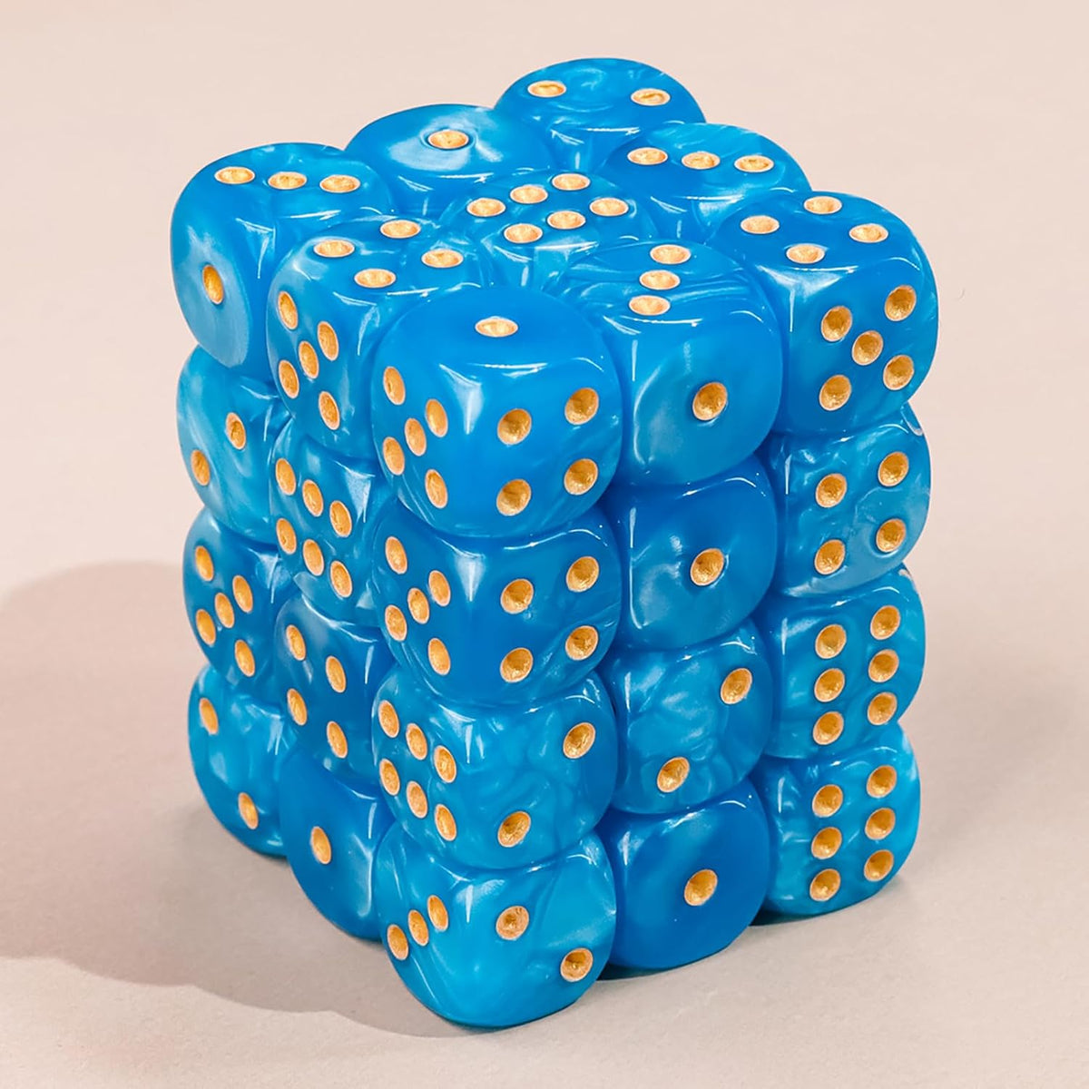 24 of Pack 16MM 6 Sided Dice Set, Two Colours D6 Game Dice Set - Blue Pearl - image 4