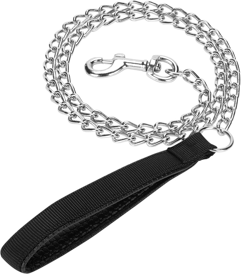 SGODA Metal Chain Heavy Duty Dog Leash - Black / 4 ft x 0.16 in