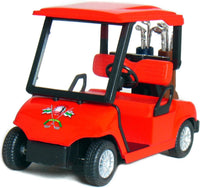 KiNSFUN Golf Cart 4½" Die Cast Metal Model Pullback Action Toy – Fun for Kids & Family - Red