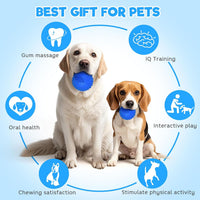 3" Squeaky Dog Balls for Aggressive Chewers - 4" (Medium/Large Dog) / Blue - image 2