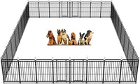 Dog Playpen Outdoor 32 Panels Heavy Duty Dog Fence 47" Height with Thick Pipe Anti-Rust with Doors Portable for RV Camping Yard, Total 71FT, 406 Sq.ft, Snowy Black