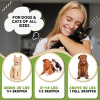 Hemp Oil for Dogs and Cats - Helps with Anxiety, Pain, Stress, Sleep, Arthritis, Seizures Relief - Hip and Joint Support - Calming Drops Treats