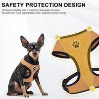 BINGPET No Pull Dog Harness, Soft Mesh Breathable All Weather Vest, Safety Protection Design, Durable Adjustable Step-in Easy Walk Dog Harness for Small Medium Large Dogs (Beige, S)