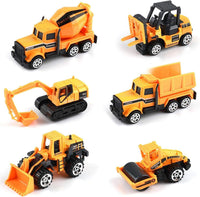 Small Construction Toys, 6Pcs Mini Construction Vehicles Tractors Trucks – Fun for Kids & Family