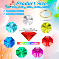 ZCYSRLQIN acrylic gems and gold rings set with seven colored gems and a gauze bag - view 10