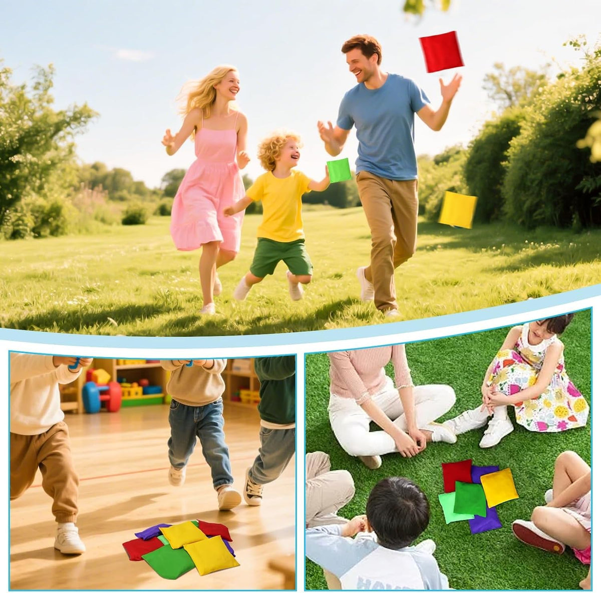 Small Colorful Nylon Bean Bags for Hand Toss Games - 4.7in-10 Pcs - image 2
