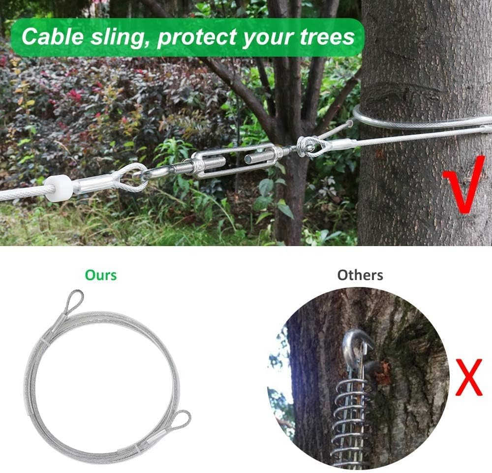 XiaZ Dog Tie Out Cable, Pet Lead for Yard, Camping, Outdoor - 150ft for 1 dog / Silver - image 2