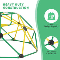 Olakids geometric climbing dome with slide, green steel frame for backyard play - view 8