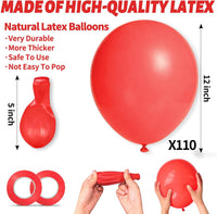 110pcs Black Balloon 12 inch - 12inch(normal) / A03-coral Red - image 3