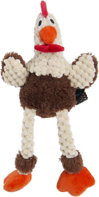 goDog Checkers Elephant Tough Plush Toy with Chew Guard Technology - Checkers - Skinny Rooster (Brown) / Mini