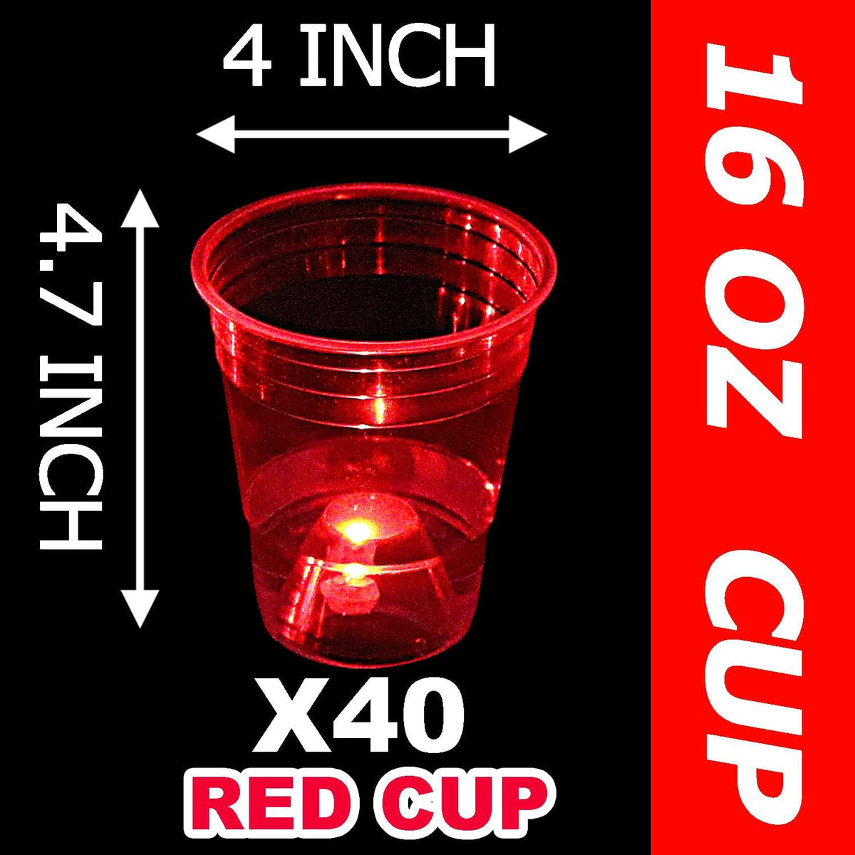 mishunyus 24-pack purple LED glow party cups, 16 oz plastic - view 25