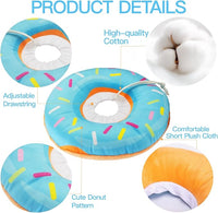 Cat Cone Collar Soft, Cute Cat Donut Collar After Surgery, Adjustable Kitten Recovery Cones to Stop Licking, Lightweight Neck Elizabethan Collars for Cats Kittens (Blue, Small)