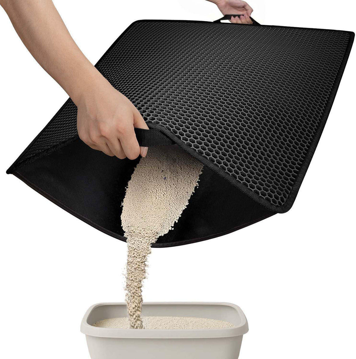 Conlun Cat Litter Trapping Mat for Small Spaces - Black / Large (30" x 22")