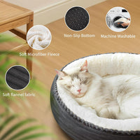 Zerbuger 20in Pink Round Dog Bed Sofa for Dogs Cats - Dark Grey / Small - image 3